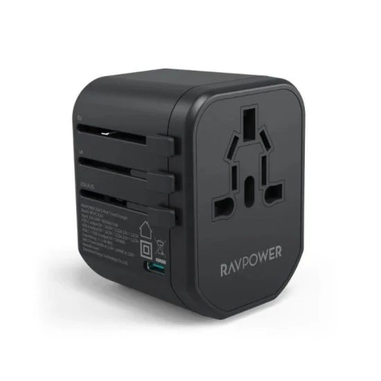 Rav Power Pd Gan 75W 4-Port Travel Charger Offline Global Black